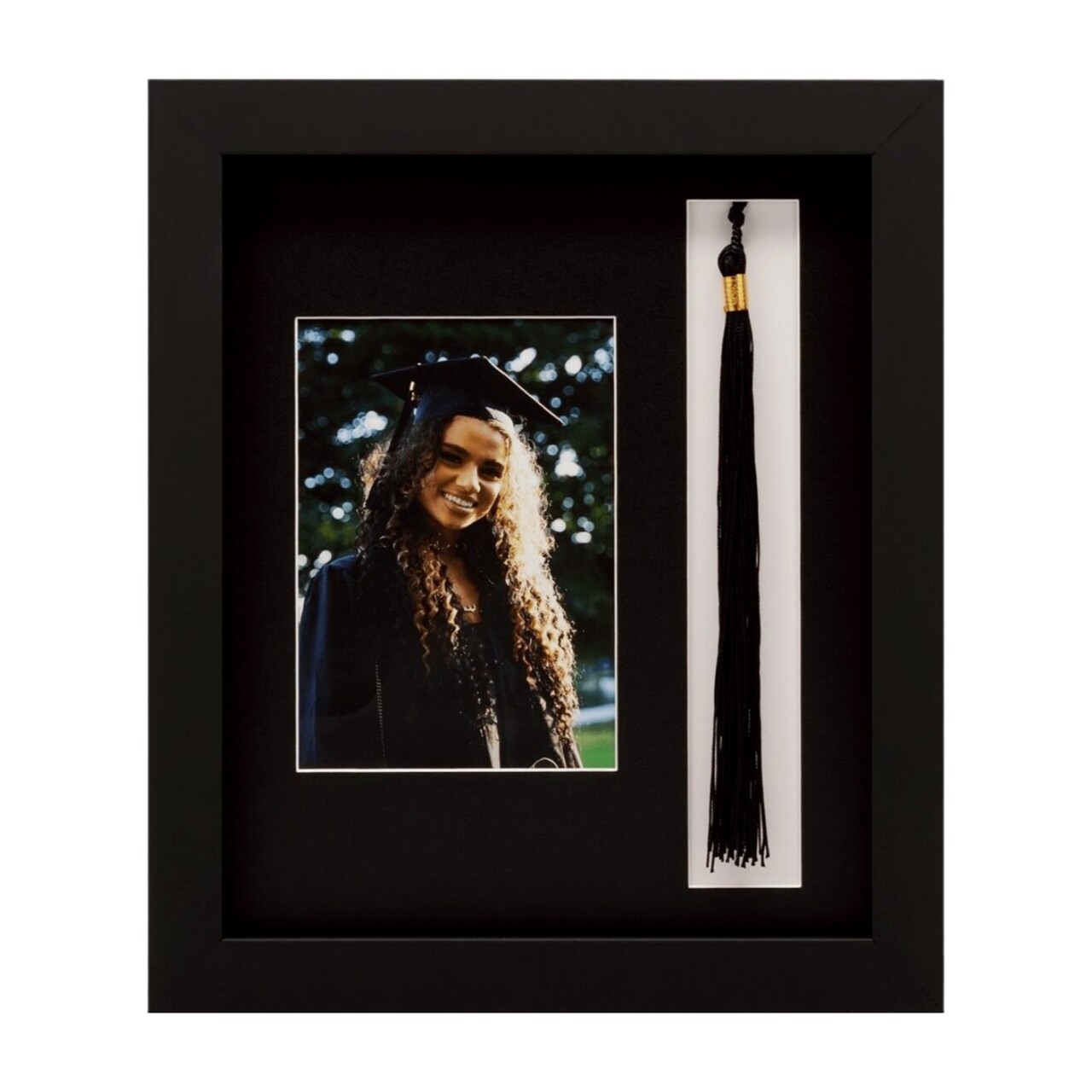 Framerly - 5"w x 7"h Tassel & Photo Frame - Eco-Friendly Black Matte Moulding